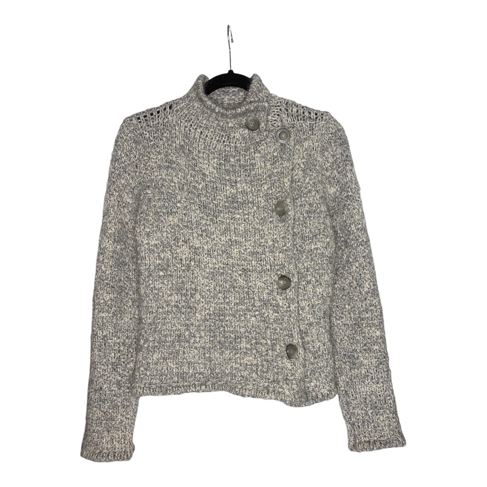 Max Mara Giacca Wool Mohair Cashmere Asymmetric Cardigan Jacket Gray Italy